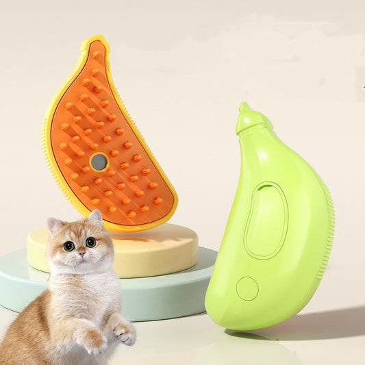 Cepillo de vapor 3 en 1 para mascotas, limpieza para gatos y perros, masaje con vapor.